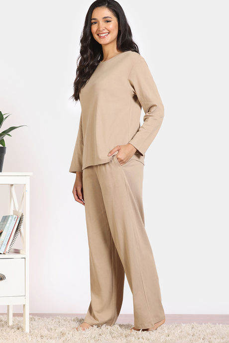 Zivame 2 Mile Fashion Knit Cotton Lounge Set - Oyster Gray — image 4